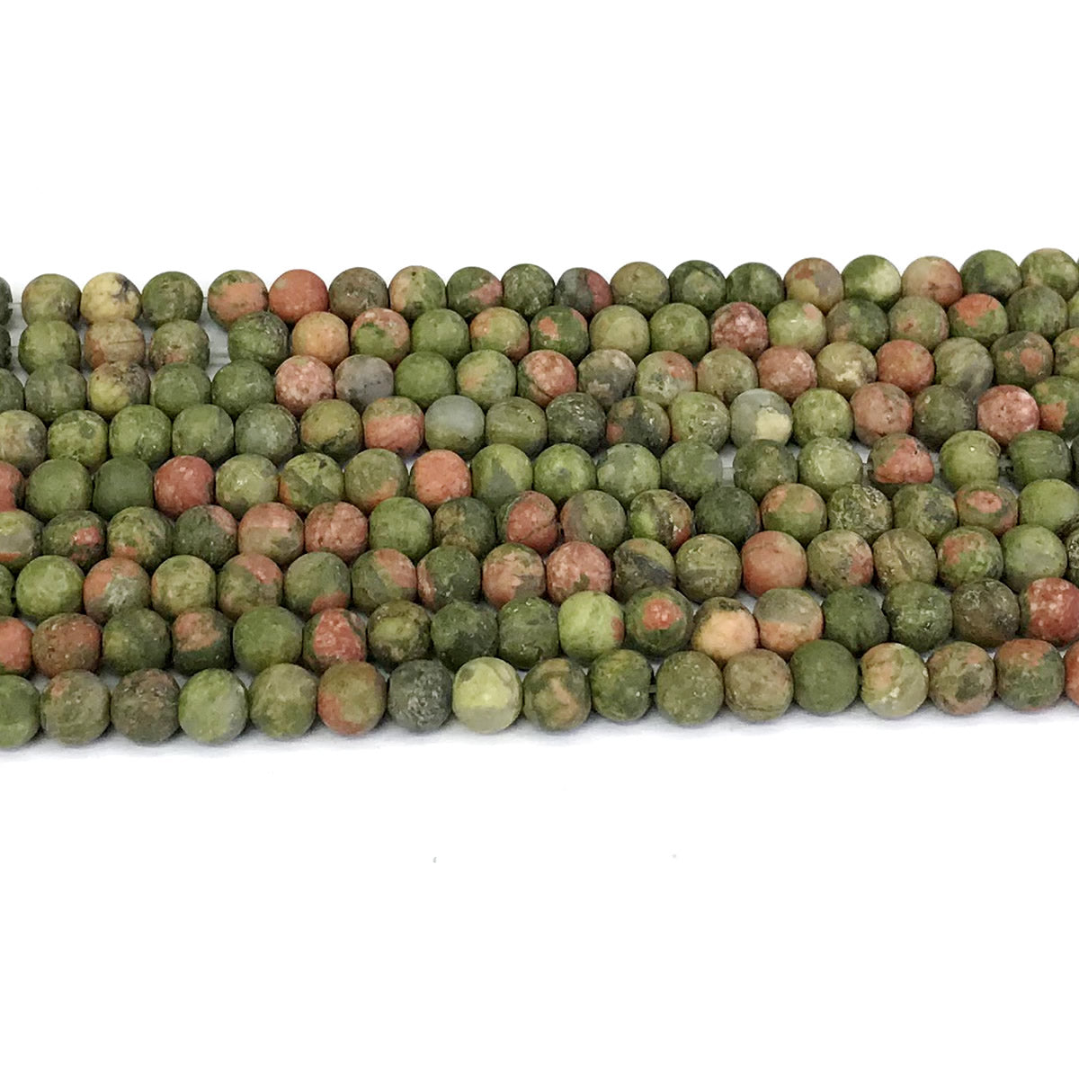 CUG01 Unakite Gemstone Beads Matte Round 4mm 15" Strand