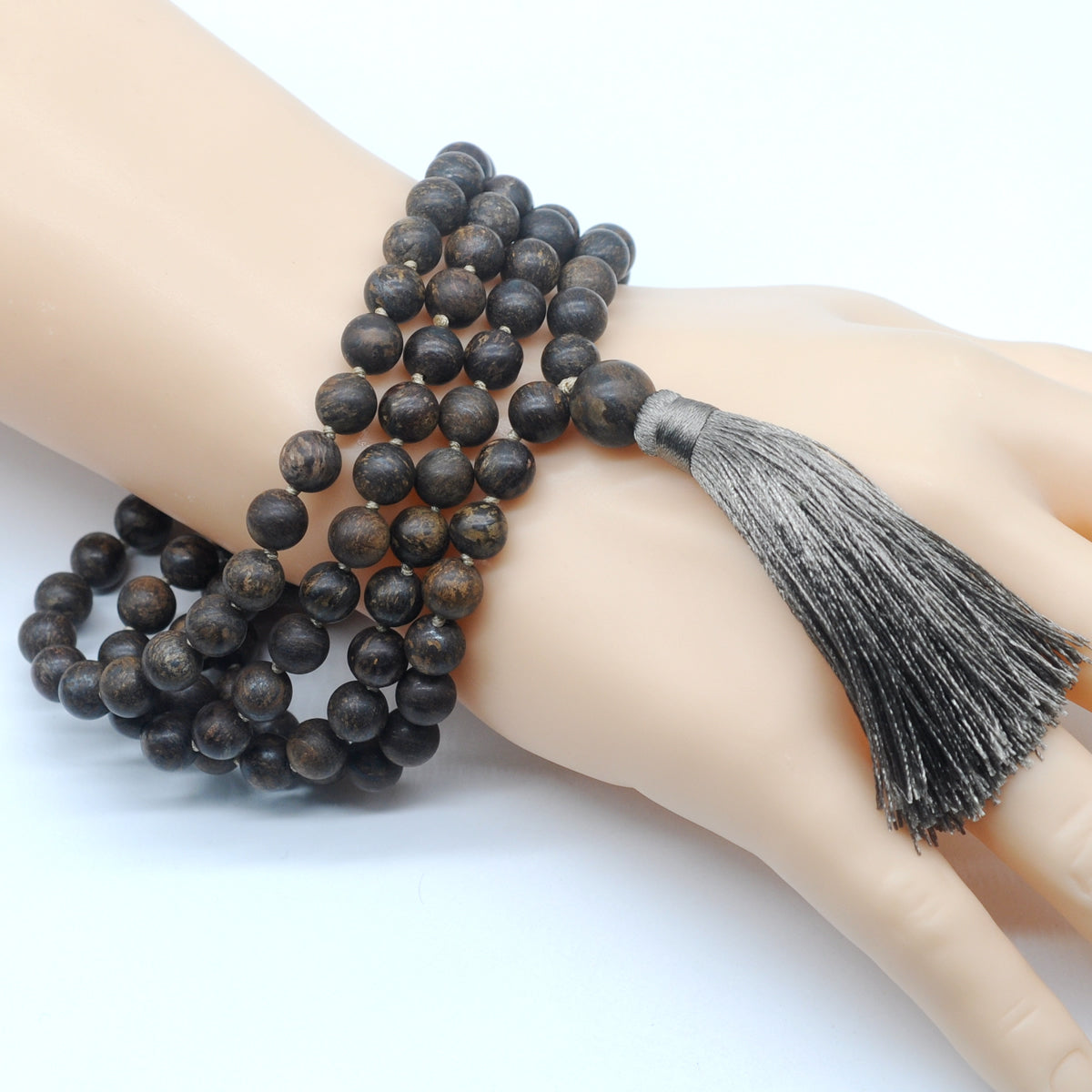 GMN22 Hand-Knotted Matte Bronzite Gemstone 108 Beads Mala Necklace