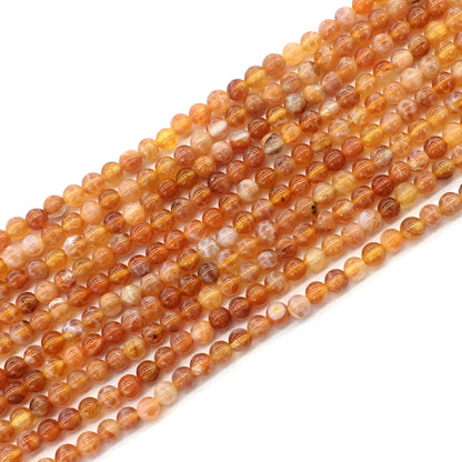 CAG01 Fire Agate Beads Smooth Round 4mm 15.5" Strand