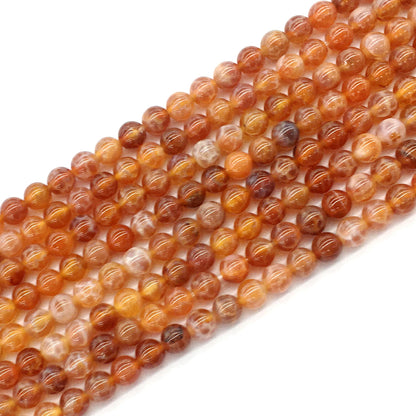 CAG02 Fire Agate Beads Smooth Round 6mm 15.5" Strand