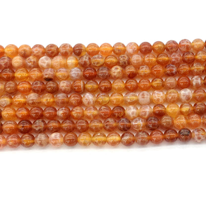 CAG02 Fire Agate Beads Smooth Round 6mm 15.5" Strand