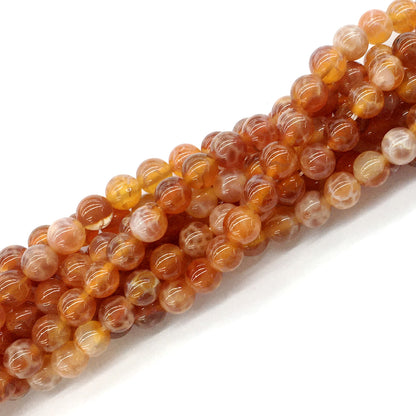 CAG02 Fire Agate Beads Smooth Round 6mm 15.5" Strand