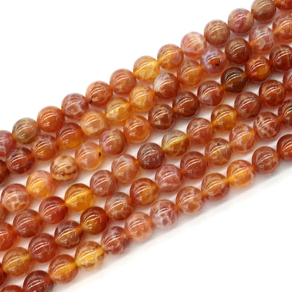 CAG03 Fire Agate Beads Smooth Round 8mm 15.5" Strand