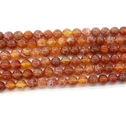 CAG03 Fire Agate Beads Smooth Round 8mm 15.5" Strand