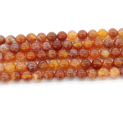 CAG04 Fire Agate Beads Smooth Round 10mm 15.5" Strand