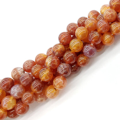 CAG04 Fire Agate Beads Smooth Round 10mm 15.5" Strand