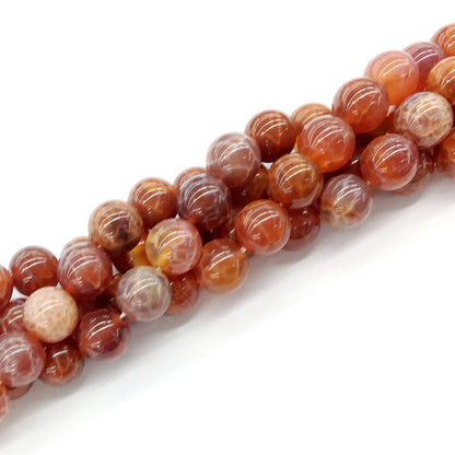 CAG05 Fire Agate Beads Smooth Round 12mm 15.5" Strand