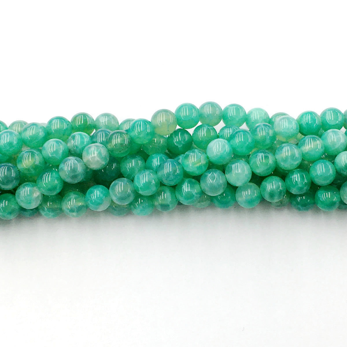 CAG21 Peafowl Agate Beads Smooth Round 6mm 15.5" Strand