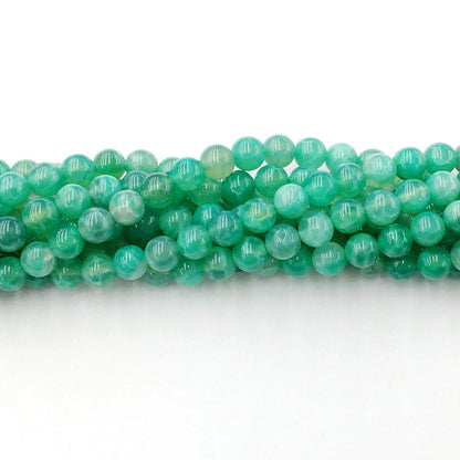 CAG21 Peafowl Agate Beads Smooth Round 6mm 15.5" Strand