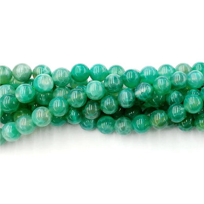 CAG22 Peafowl Agate Beads Smooth Round 8mm 15.5" Strand