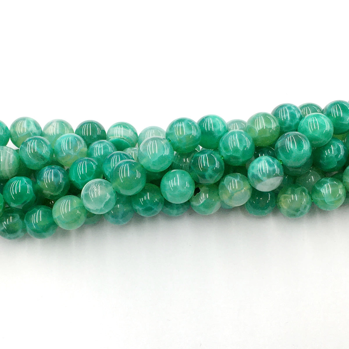 CAG23 Peafowl Agate Beads Smooth Round 10mm 15.5" Strand