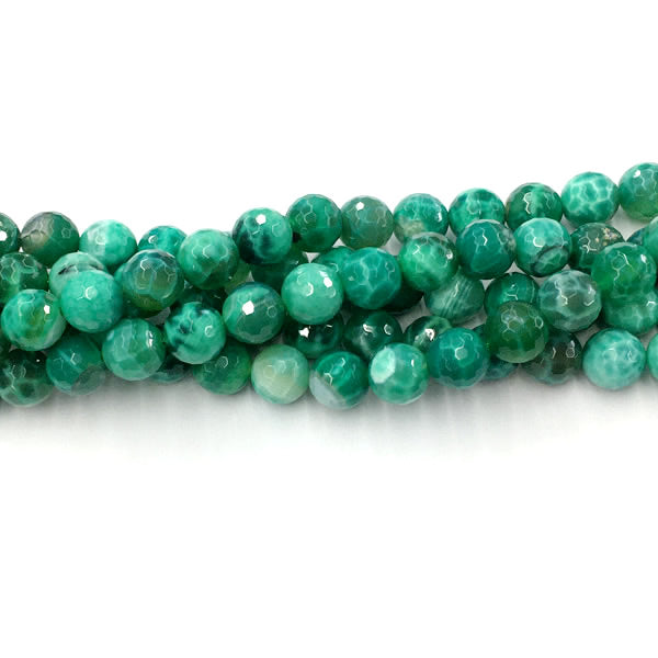 CAG33 Peafowl Agate Beads Faceted Round 10mm 15.5" Strand